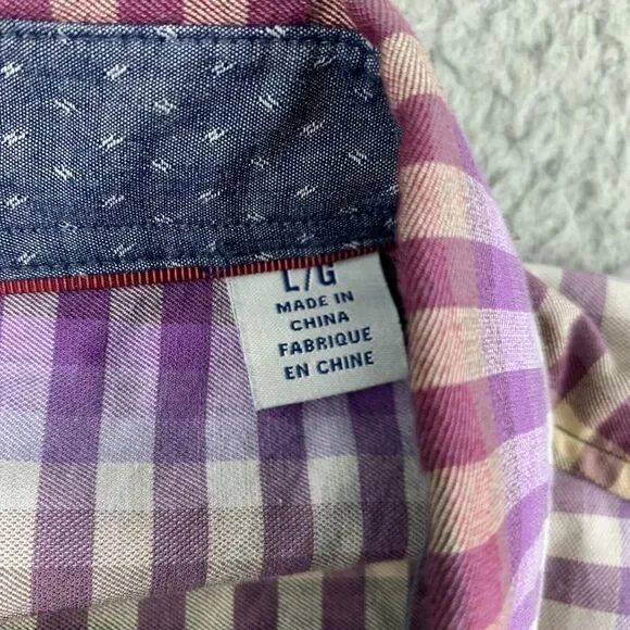 Tommy Bahama Shirt Mens Large Lavender Stripes Dress Long Sleeve‎ Stretch - Picture 6 of 14